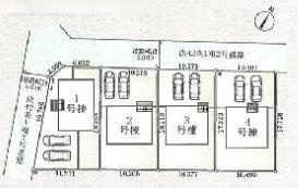 加須市北下新井第５　新築一戸建て　03　クレイドルガーデンの区画図|全４区画