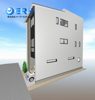 【外観パース】 | 琵琶町1丁目新築戸建 | 駐車場が2台可能なプランです。