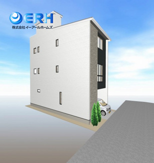 【外観パース】 | 琵琶町1丁目新築戸建 | 駐車場が2台可能なプランです。