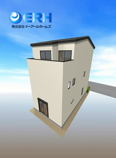 【外観パース】 | 琵琶町1丁目新築戸建 | 外観イメージです。3階建てで閑静な住宅に似合う素敵な戸建の予定です。