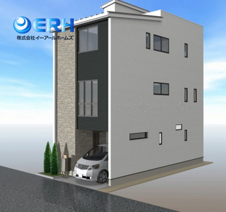 【外観パース】 | 琵琶町1丁目新築戸建 | 外観イメージです。3階建てで閑静な住宅に似合う素敵な戸建の予定です。