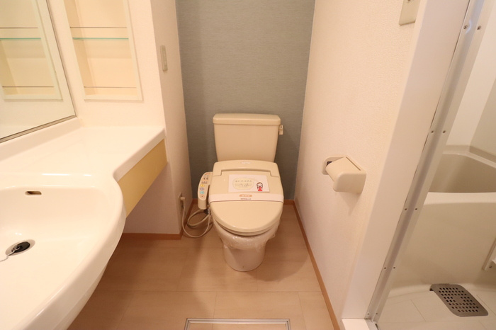 グランドセントレア８８８ Ａ・Ｂのトイレ|もちろん温水洗浄暖房便座です（デザインクロス仕様）