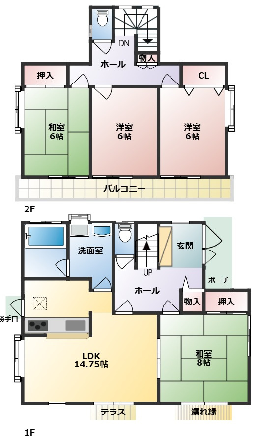 加須市向古河　中古一戸建ての間取り|エコで経済的にも優しい！家事のリスクも低いオール電化住宅です♪