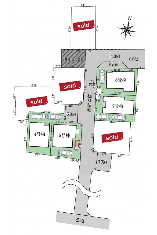 [新築住宅] さいたま市北区今羽町 3期 全8棟の区画図