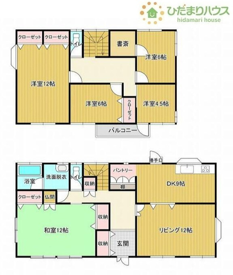 【間取り】 | 筑西市みどり町１丁目　中古戸建 | ゆったり広々12帖の主寝室!(^^)!
