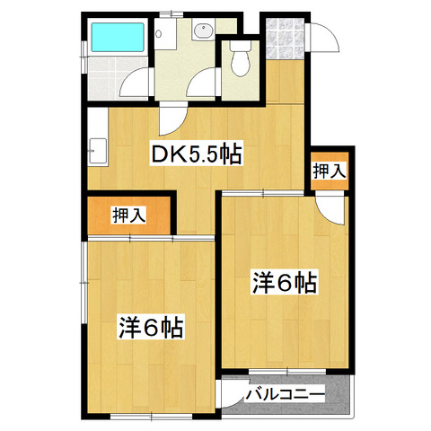 メゾンＳＫの間取り|オール洋室。角部屋です。