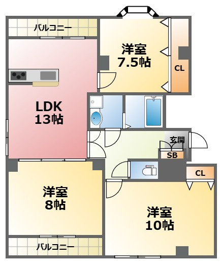 grande甲子園六番町の間取り