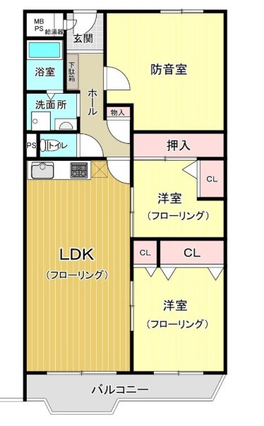 イトーピア向日マンションの間取り|東向きバルコニーにつき、朝日がさんさんと差し込みます◎