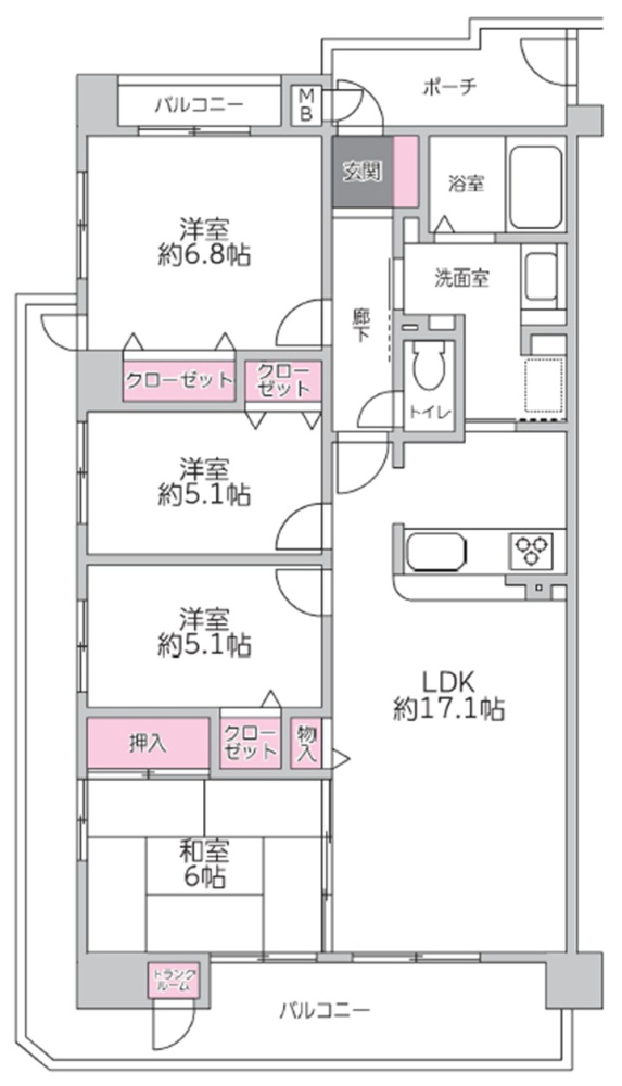 コスモ芦屋川シーサイドテラスの間取り