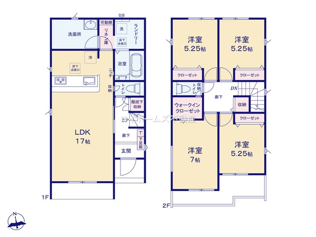 【間取り】 | 春日井市気噴町北１丁目102『仲介料無料』新築戸建て | 1号棟