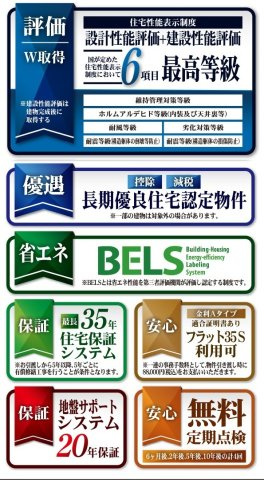 三郷市鷹野４丁目新築戸建【鷹野小学校：9分】の構造・工法・仕様|各種税制優遇ある長期優良住宅認定物件・BELS省エネ認定