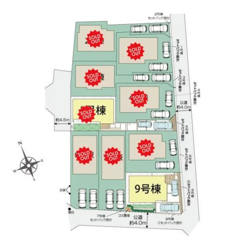 ＜全9棟＞全区画土地40坪以上／長期優良住宅／瀬谷区橋戸3丁目の区画図