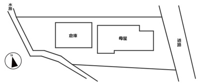 【区画図】 | 〇* 庭とアトリエが育てる、四季と暮らす家 〇* 那珂川市別所 | 敷地と建物の配置