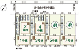 CRADLE GARDEN 川越市諏訪町第2　全８棟の区画図|カースペース3台分