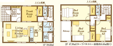 CRADLE GARDEN 川越市諏訪町第2　全８棟の間取り|3SLDK