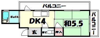 【間取り】 | 熊内マンション