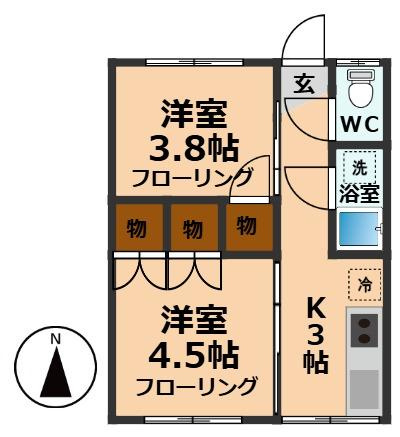 【間取り】 | コーポ千代荘