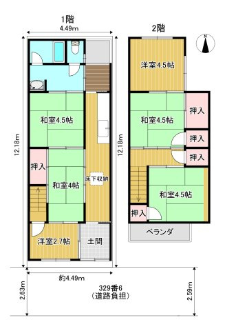 上京区七番町戸建の間取り