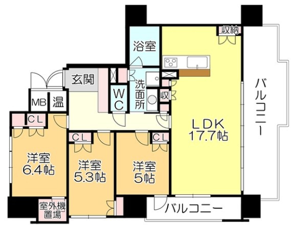 グランドオーク久留米大手町の間取り|使い勝手の良い間取りです♪