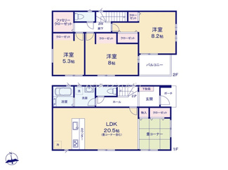 【間取り】 | 名古屋市港区福田1丁目110-5【仲介手数料無料】新築一戸建て　2号棟