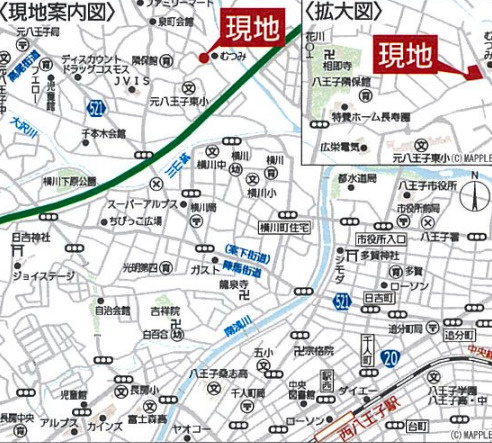 祝：成約済み　八王子市　泉町　新築戸建て　２５期の地図|～仲介手数料無料☆八王子ひなた不動産～八王子市泉町　新築戸建て