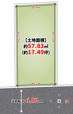 【区画図】 | 尼崎市南武庫之荘3丁目、新築戸建て♪ | 【区画図】
前面道路約6.8ｍ♪
スーパーや薬局、病院、公園など徒歩約6分圏内！