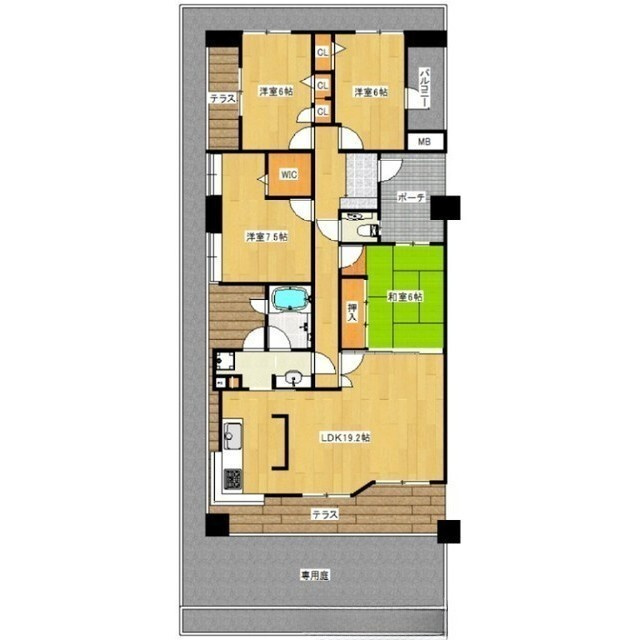 久留米市城南町の賃貸マンションの間取り