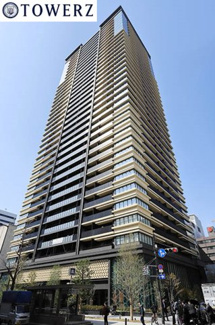 【外観】 | MJR堺筋本町タワー | 【外観】気品ある黒を基調に、伝統的な刺し子の技法をイメージし、複雑ながらも洗練された気息性を実現！