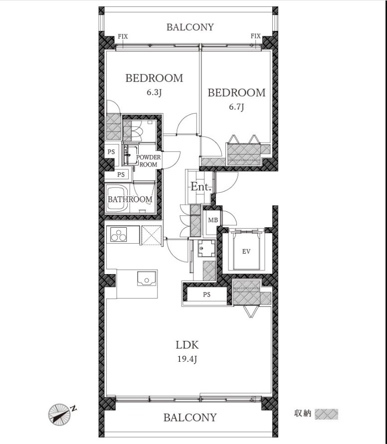 ★仲介手数料半額★ドミール高輪（新規リフォーム済みの２面バルコニー付き2LDK）