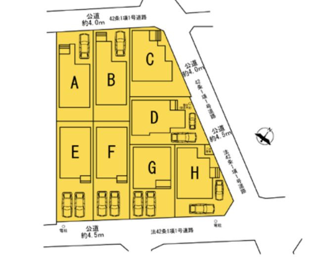 座間市ひばりが丘2丁目新築戸建て　A号棟の区画図|配置図「座間市ひばりが丘2丁目新築戸建て」