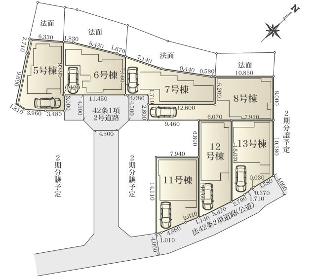 藤沢市城南5丁目新築戸建て　8号棟の区画図|区画図「藤沢市城南5丁目新築戸建て」