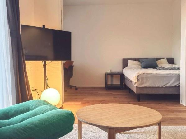 オーベル三軒茶屋ディーアールの洋室|スライドウォールを開放すると広々お使いいただけます