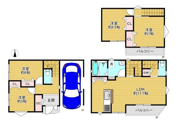 【間取り】 | 守口市大久保町5丁目　新築戸建