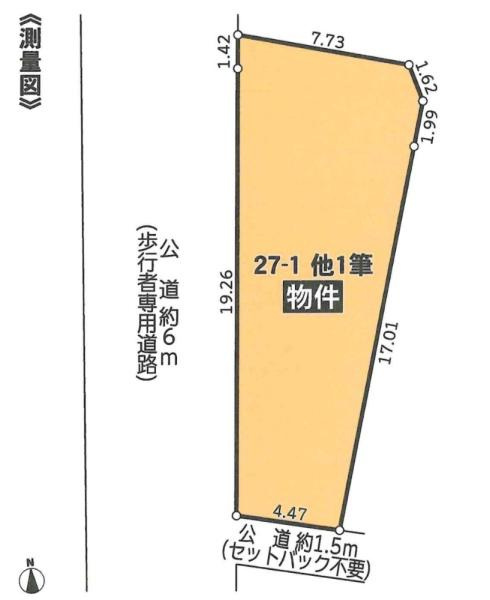 岡崎市鴨田町字北浦の売地の区画図