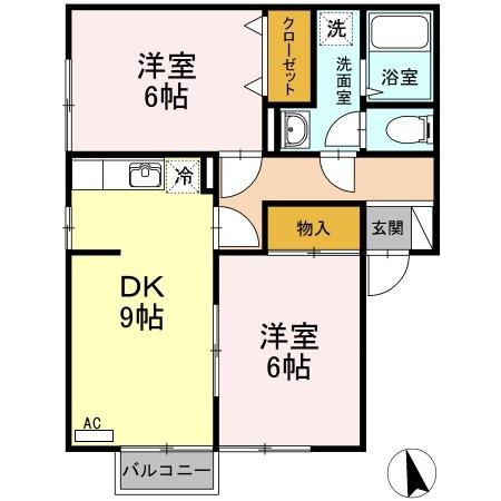 セジュールユウアイＡ101の間取り