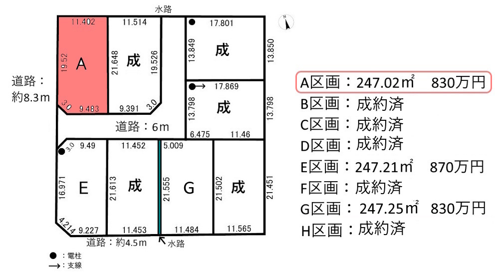 ８区画分譲地　粟野西7丁目　A区画のその他