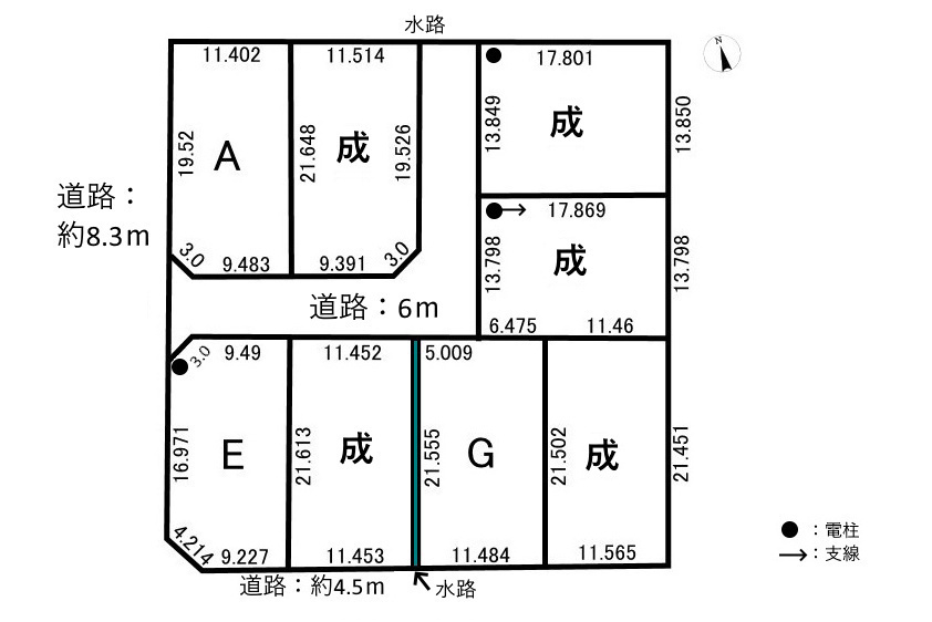 ８区画分譲地　粟野西7丁目　A区画