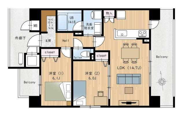 【間取り】 | 那珂川ヒルズ | 現況優先です。