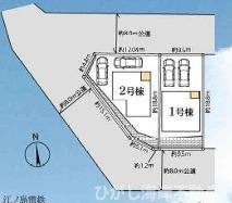藤沢市片瀬山１丁目　新築戸建　全2棟の区画図|対象１号棟
