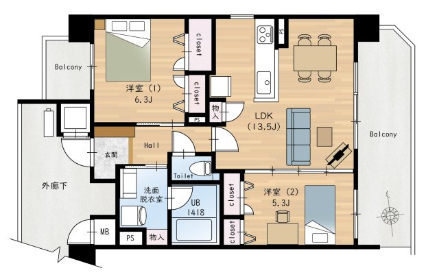 【間取り】 | 那珂川ヒルズ | 現況優先です。