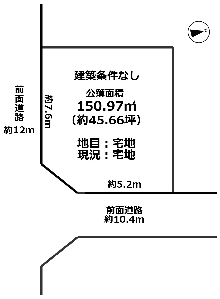 高島市新旭町旭45坪売地の土地図