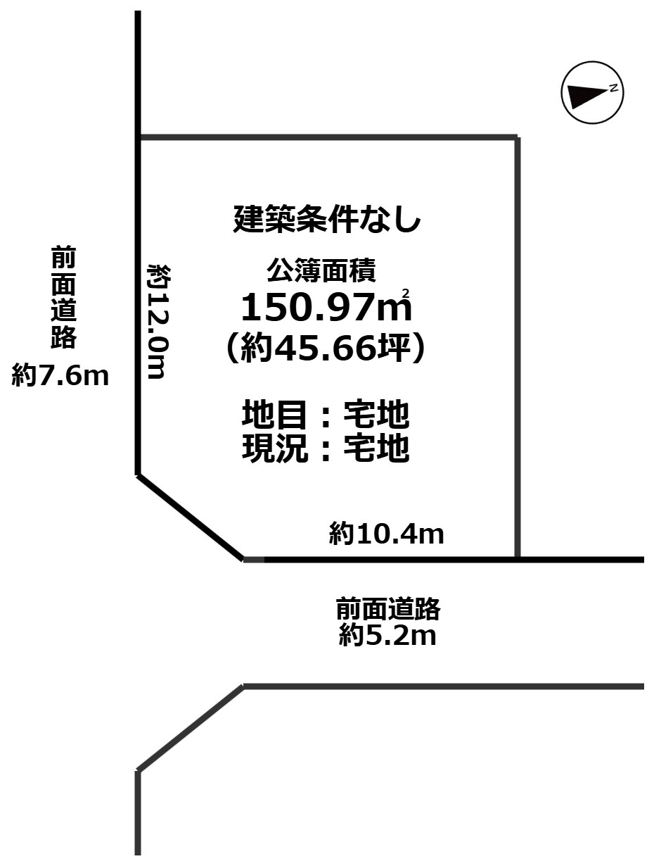 高島市新旭町旭45坪売地の土地図