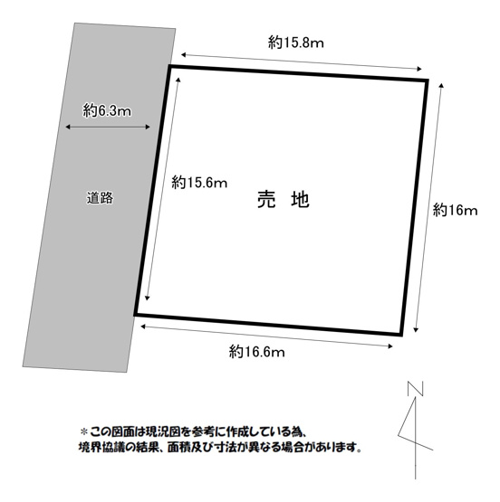 【土地図】 | 荒尾市荒尾売地 | 平屋も庭もガレージも叶う、高台の広大な更地