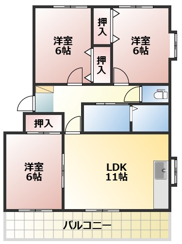 熊本市西区池田１丁目の賃貸マンションの間取り