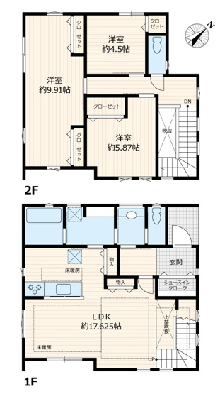 【間取り】 | 守谷市百合ヶ丘3丁目　中古戸建 | 水回りのまとまった家事同線の良い間取り♪