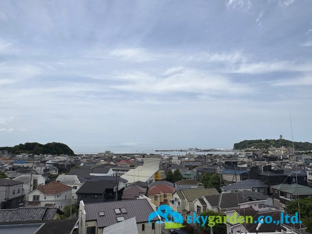 鎌倉市腰越Ⅱ　新築戸建　１邸の展望|撮影日は曇りでしたが、天候により江の島はもちろん、大島まで見えます
