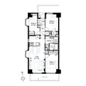 【間取り】 | 八幡山ビューグリーン：南西角部屋につき陽当り・通風・眺望良好な３ＬＤＫ家具・エアコン付きリノベーション物件は各居室収納・窓付きのお部屋となっております！