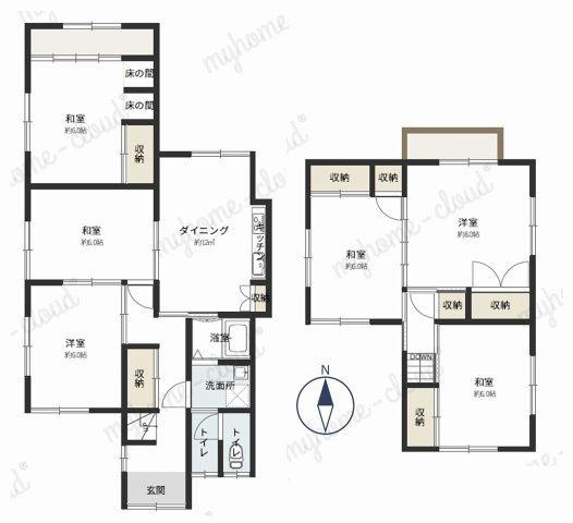戸建　魚住町西岡の間取り