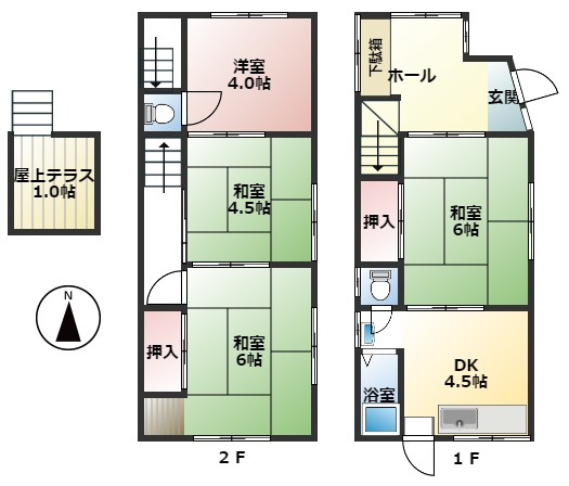 乙木１丁目中古戸建の間取り
