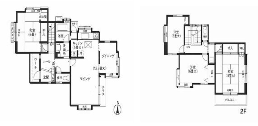 【中古戸建】本庄市児玉町児玉の間取り|■間取り図｜敷地面積：175.68（約53.14坪）　建物面積：108.05（約32.68坪）